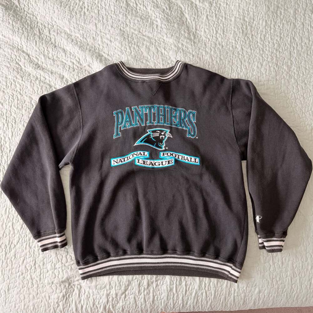 Vintage Athletic Carolina Panthers National Football League Sweatshirt Black XL